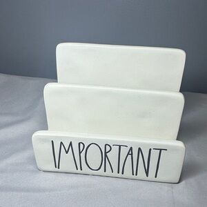 Rae Dunn White Ceramic Mail Organizer